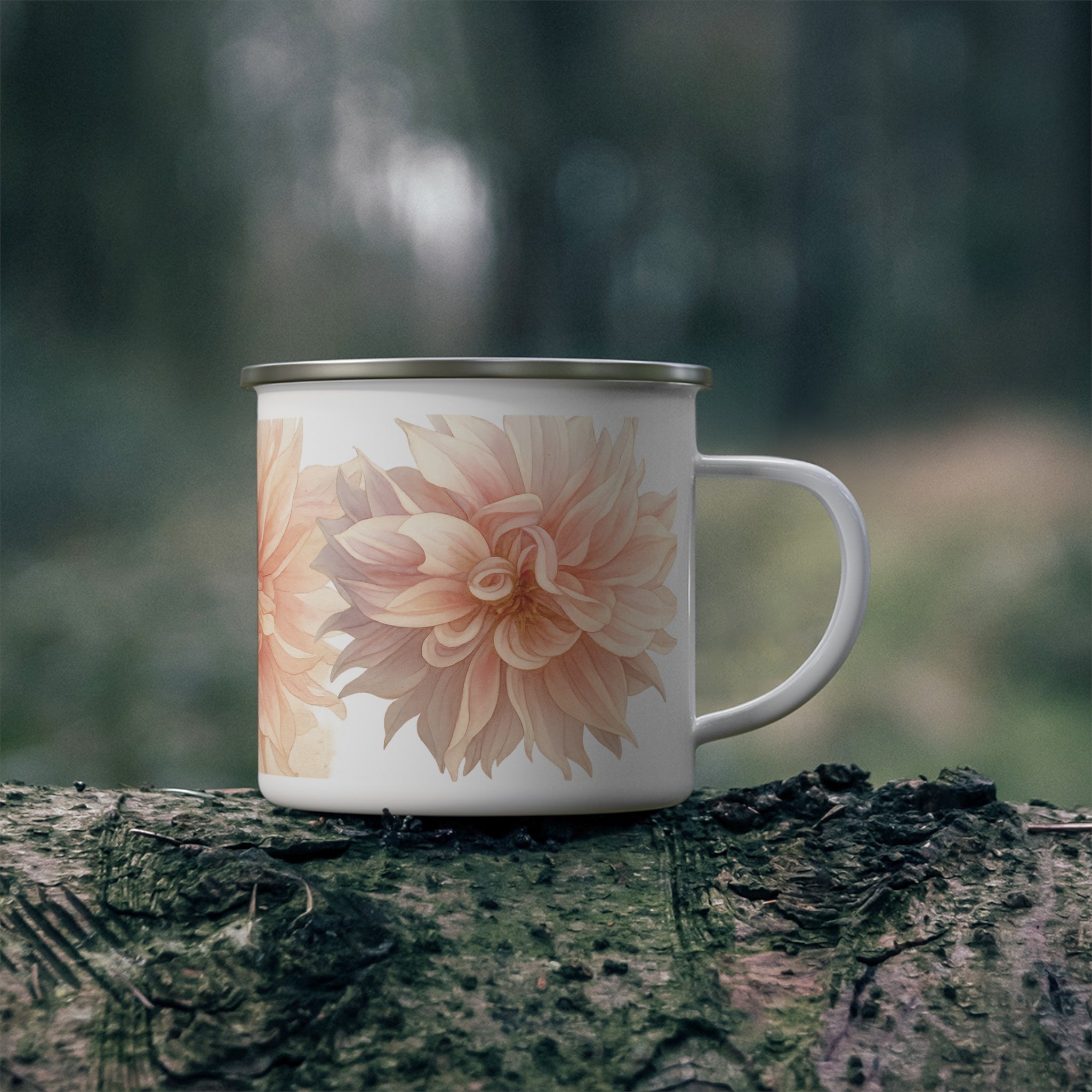 Dahlia Bloom Enamel Mug
