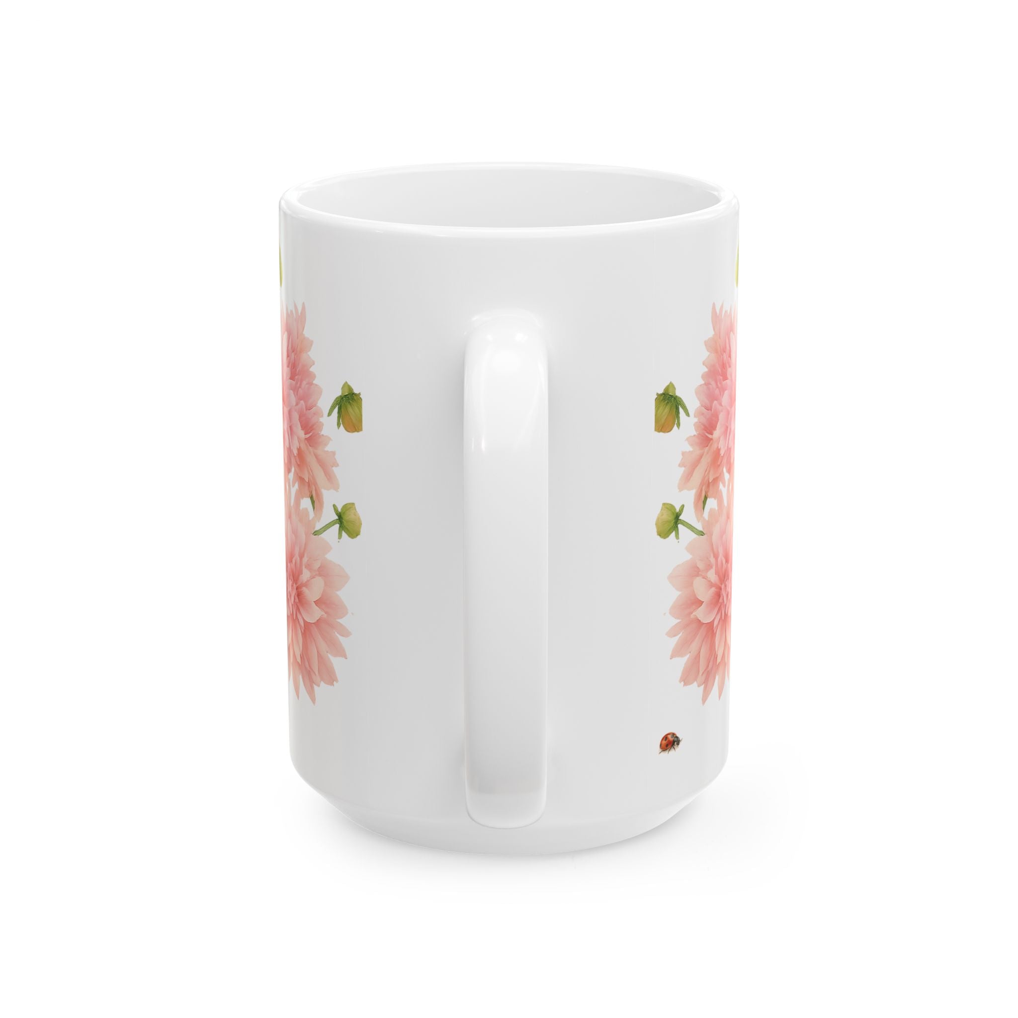 Back of Dahlia Flower Mug
