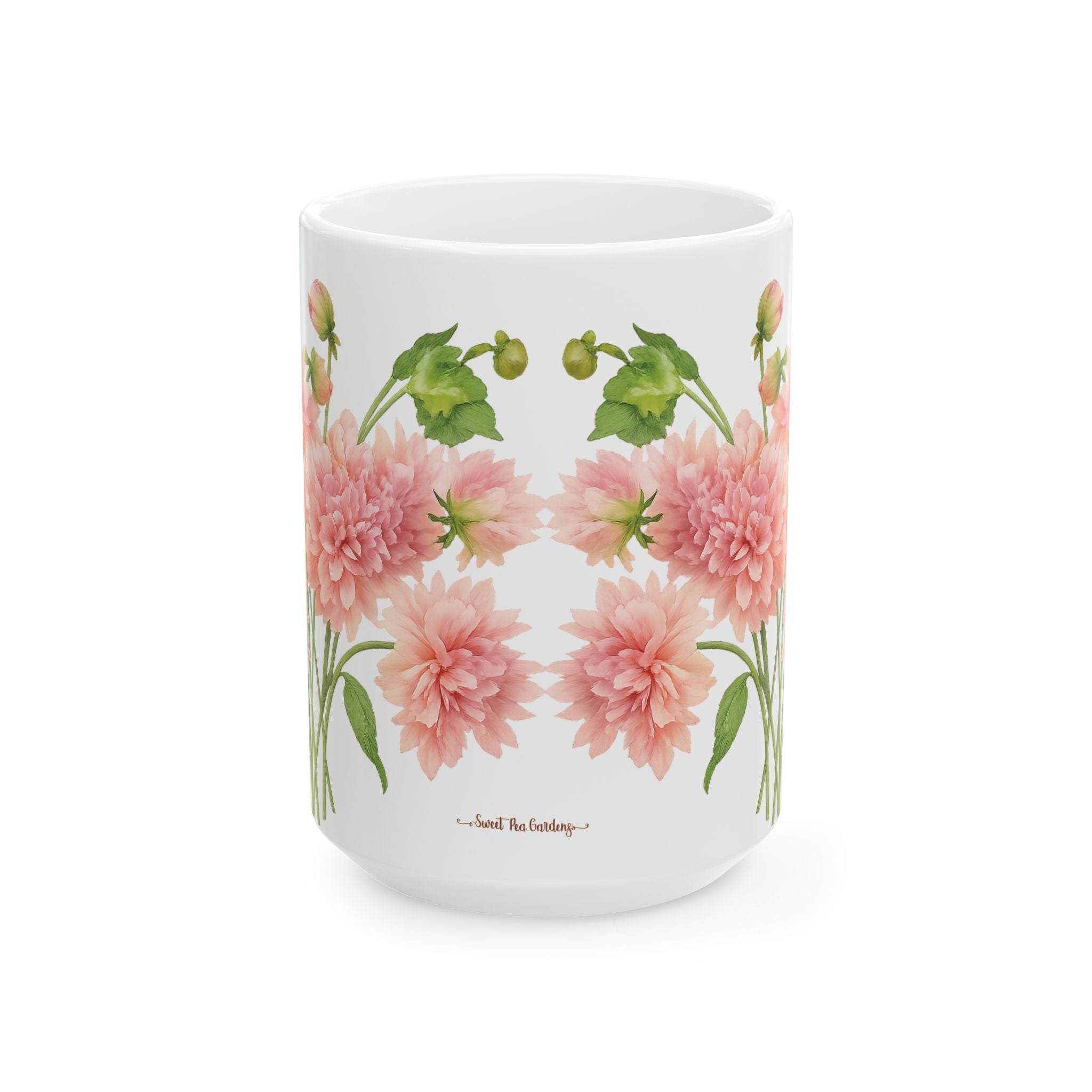 Pretty Dahlia Flower Ceramic Mug