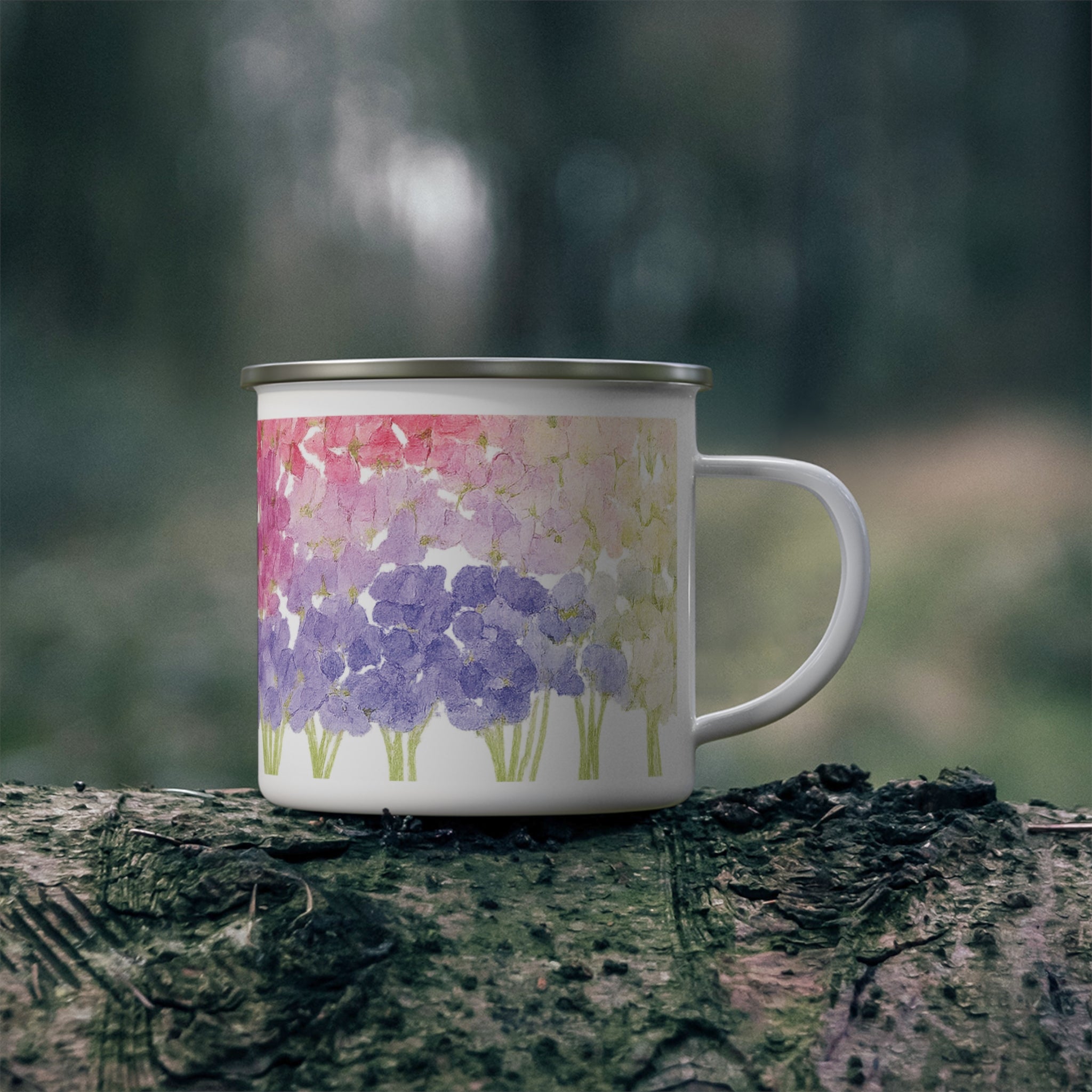 Sweet Peas Enamel Mug
