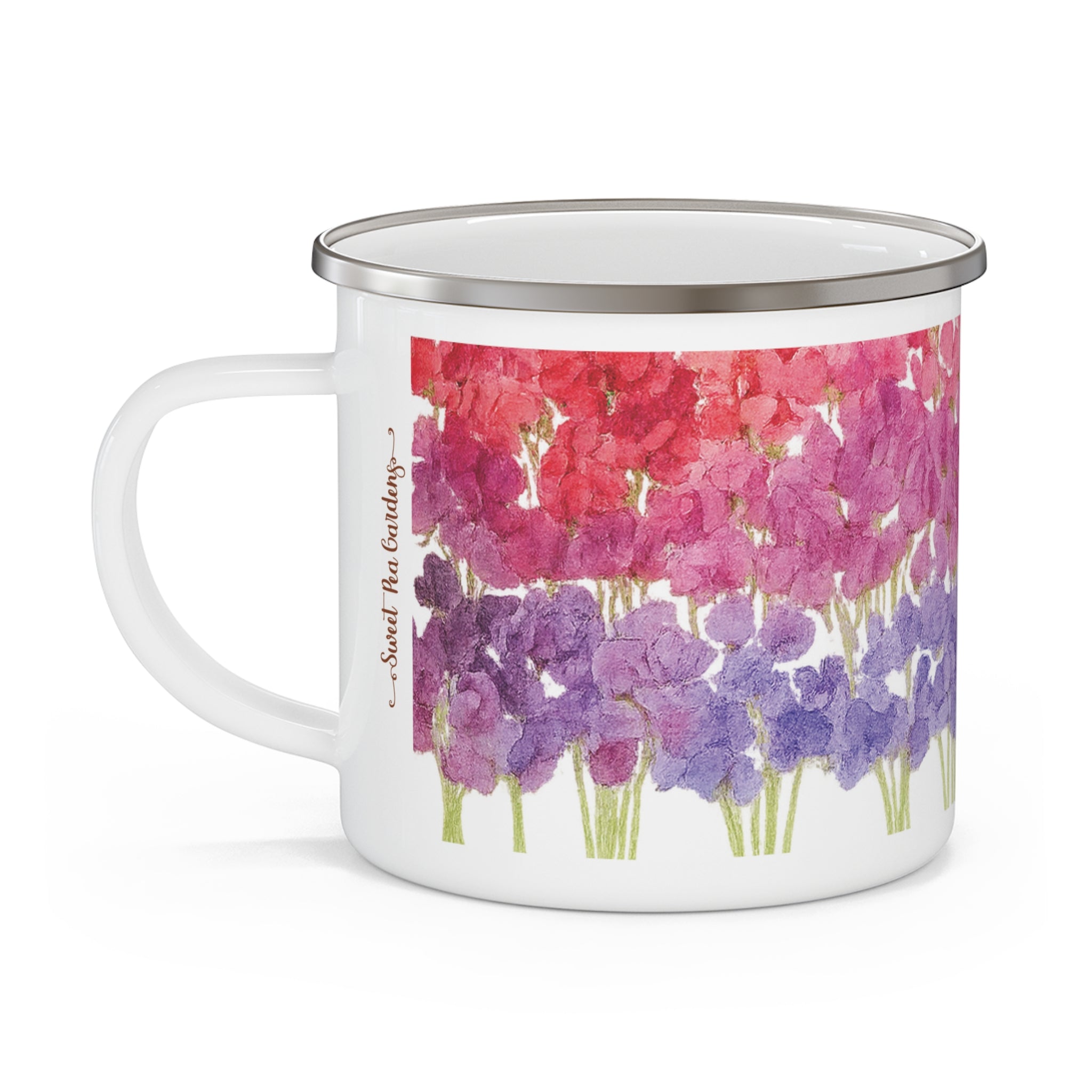 Sweet Peas Enamel Mug